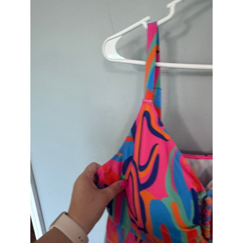 Swim Lushoire Summer Beach Bright Printed Swim Tankini Top Women's Plus Size 4X - Picture 6 of 11